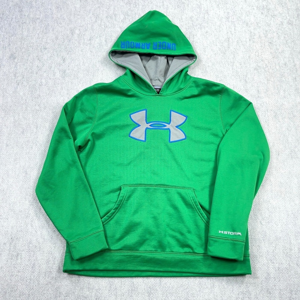 Under Armour Hoodie Girls XL Green Storm Sweatshirt Sweater Loose Fit Youth